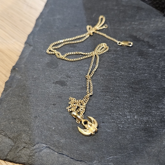 Gold Winged Pendant Necklace - Picture 2 of 2